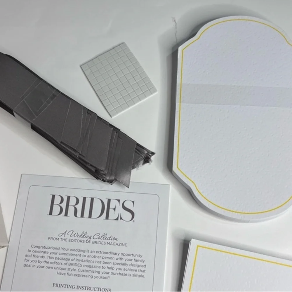 Wedding Bride & Groom Yellow & White Invitation Decoration Set New 6 Items
